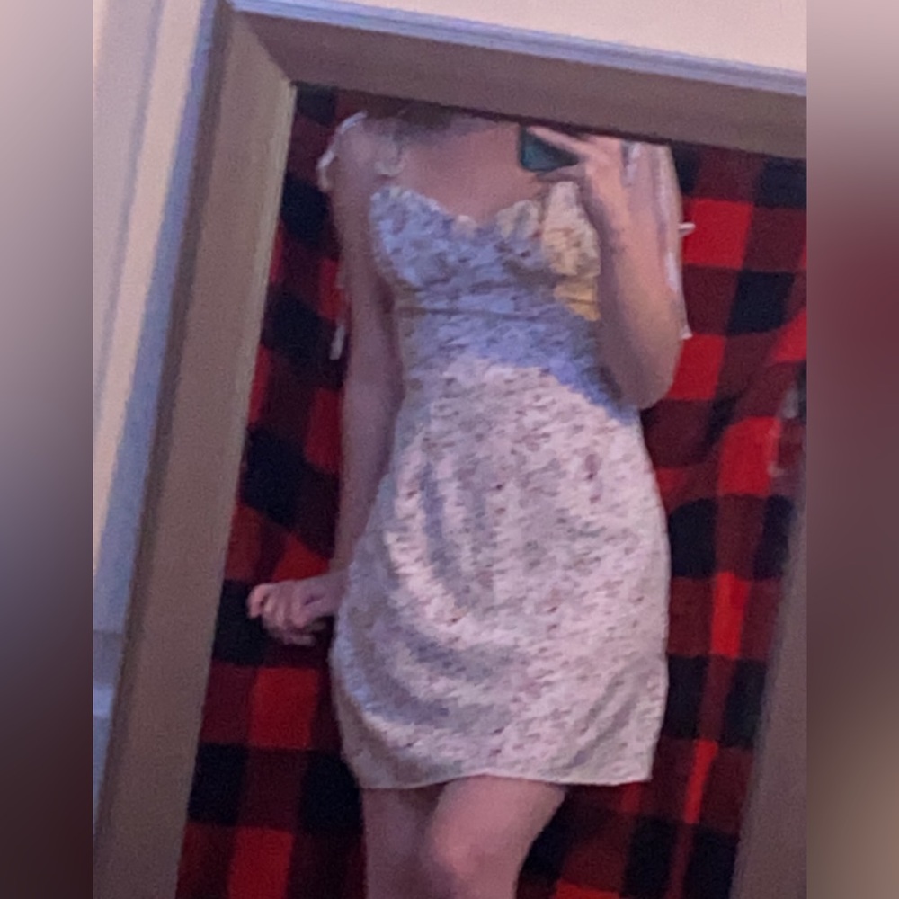 Floral dress w/tied straps